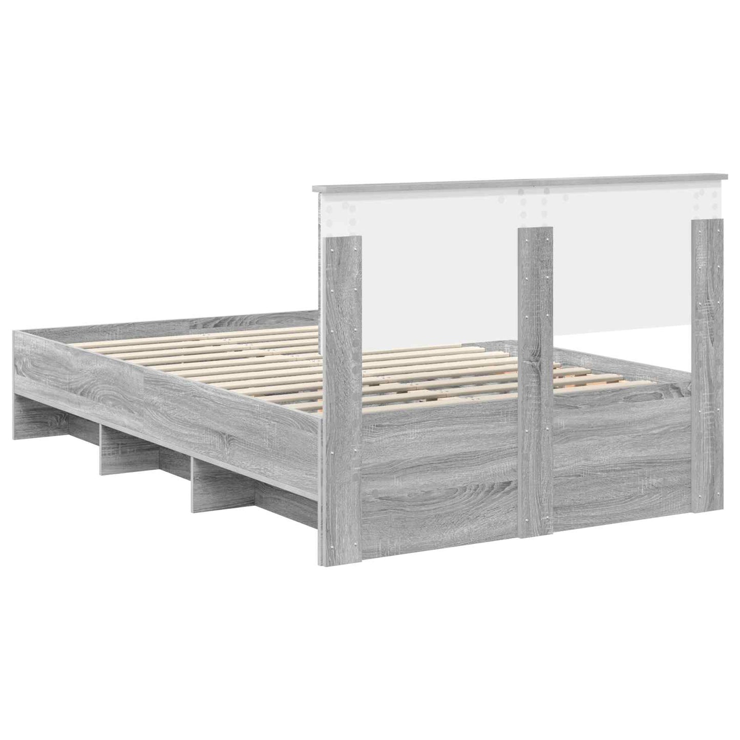 vidaXL Bed Frame Grey Sonoma 137 x 203 cm Engineered Wood