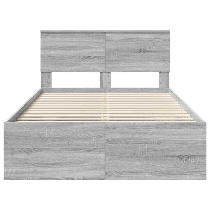 vidaXL Bed Frame Grey Sonoma 137 x 203 cm Engineered Wood