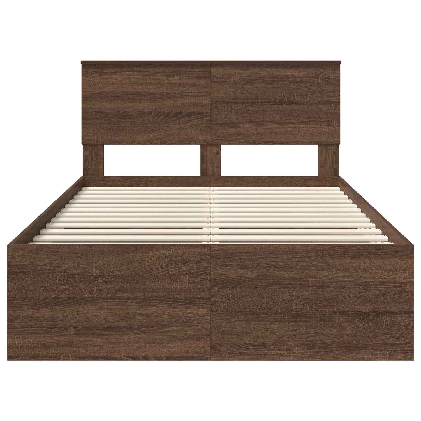 vidaXL Bed Frame with Headboard Brown Oak 137 x 203 cm Engineered Wood
