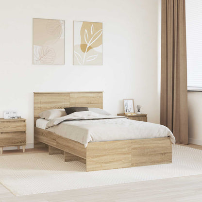 vidaXL Bed Frame Sonoma Oak 120 x 123 cm Engineered Wood