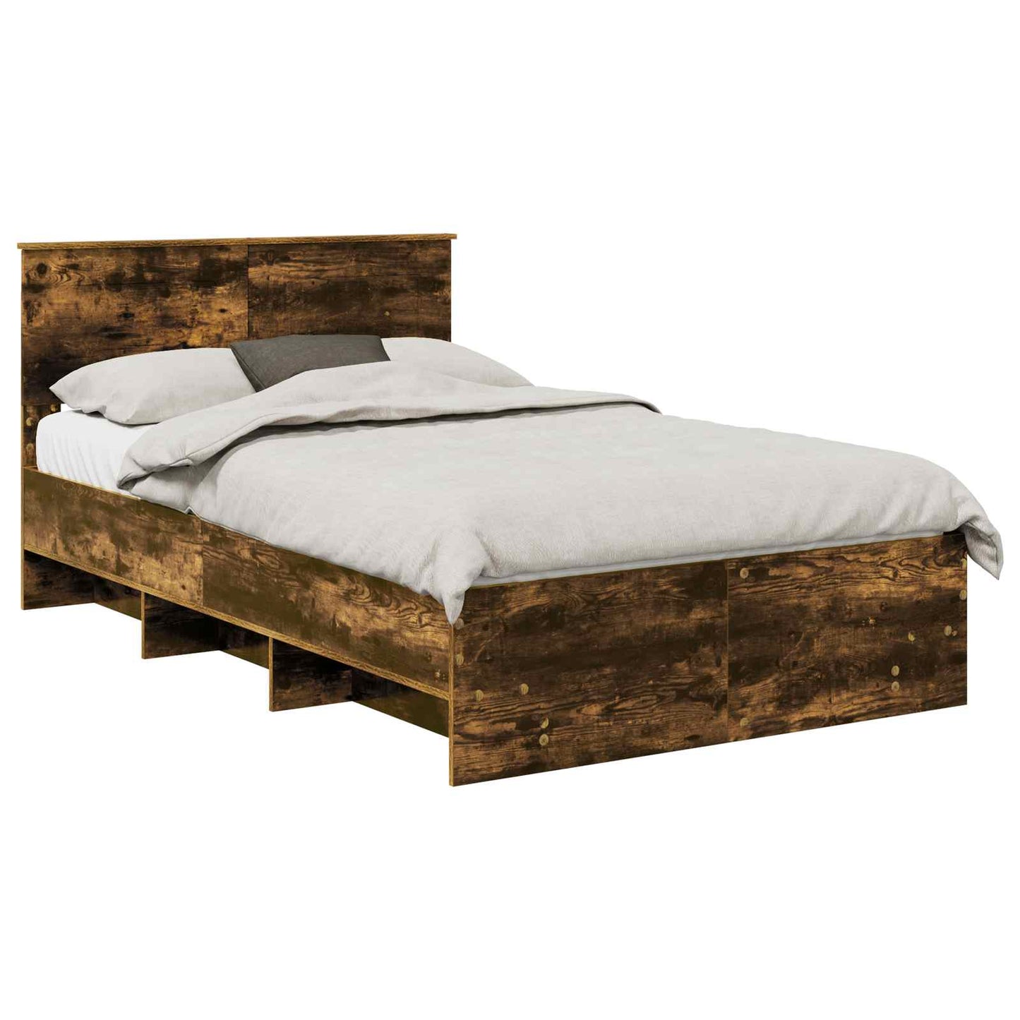 vidaXL Bed Frame Smoked Oak 120 x 123 cm Engineered Wood
