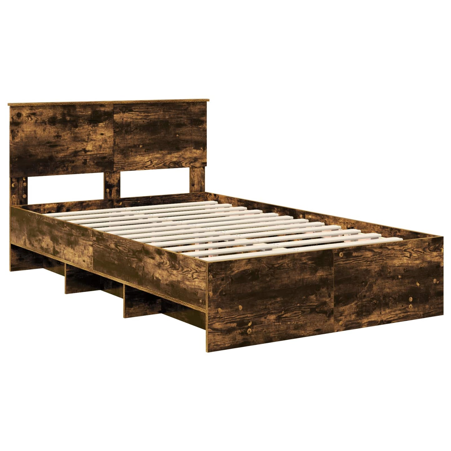 vidaXL Bed Frame Smoked Oak 120 x 123 cm Engineered Wood