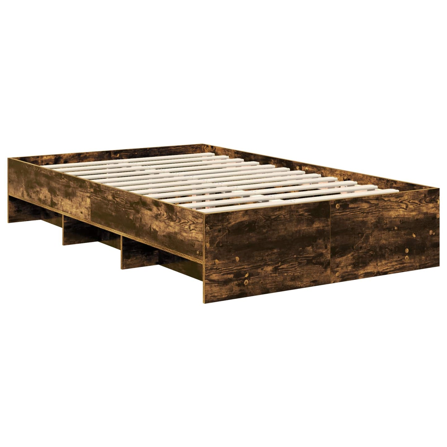 vidaXL Bed Frame Smoked Oak 120 x 123 cm Engineered Wood