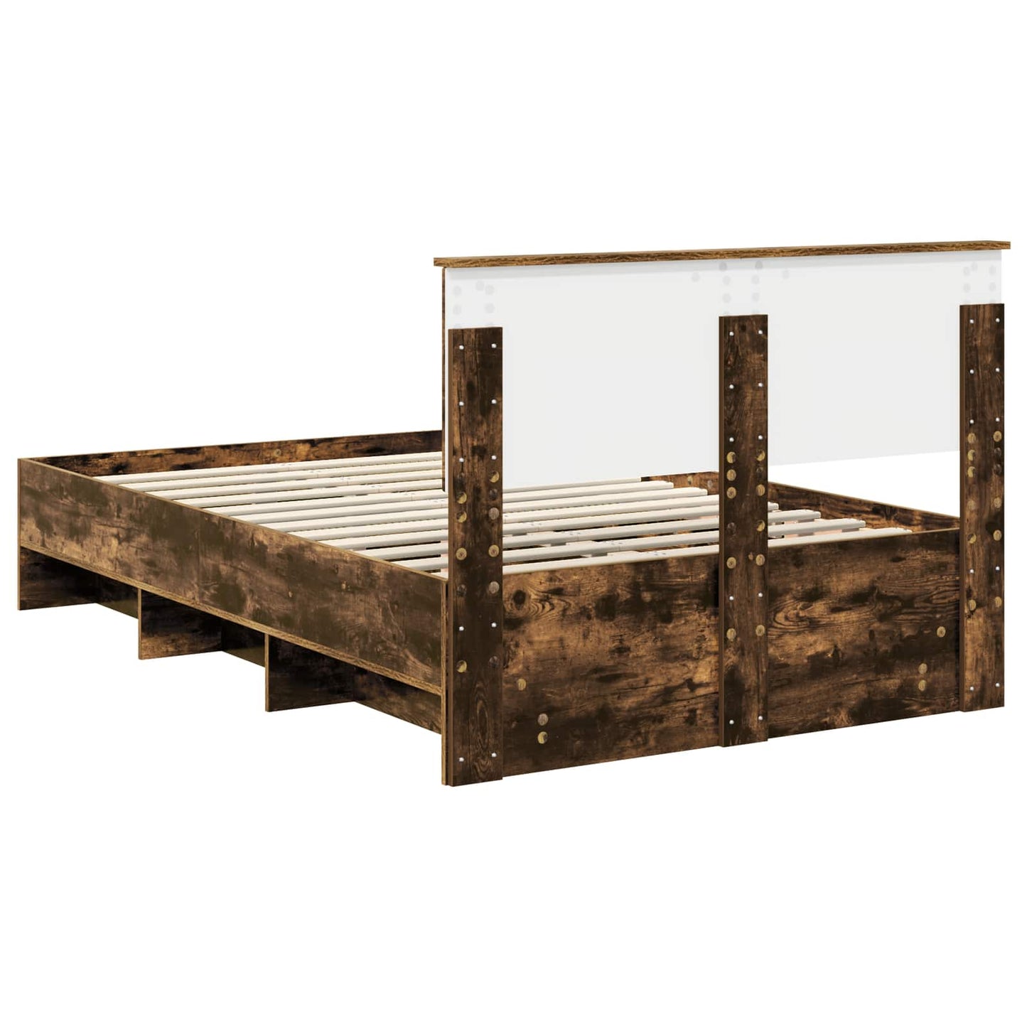 vidaXL Bed Frame Smoked Oak 120 x 123 cm Engineered Wood