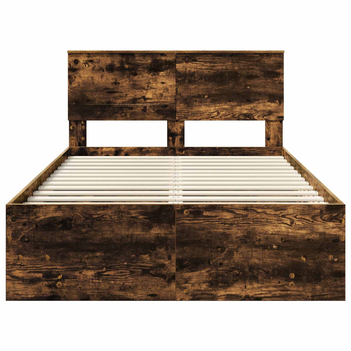 vidaXL Bed Frame Smoked Oak 120 x 123 cm Engineered Wood