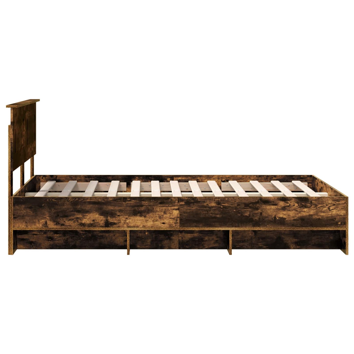 vidaXL Bed Frame Smoked Oak 120 x 123 cm Engineered Wood
