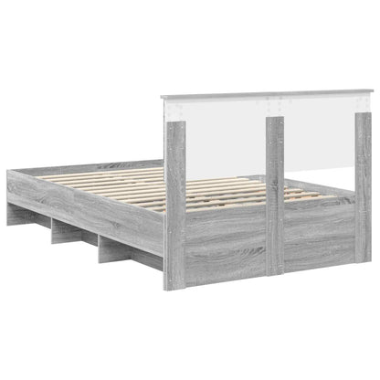 vidaXL Bed Frame Grey Sonoma 120 x 123 cm Engineered Wood