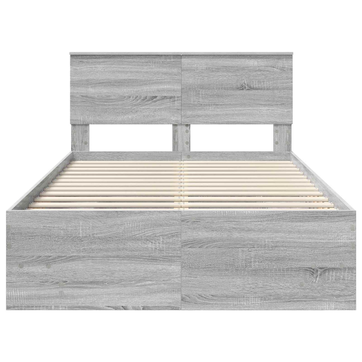 vidaXL Bed Frame Grey Sonoma 120 x 123 cm Engineered Wood