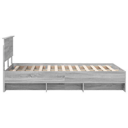 vidaXL Bed Frame Grey Sonoma 120 x 123 cm Engineered Wood