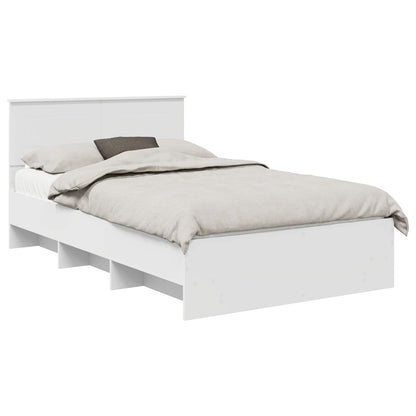 vidaXL Bed Frame with Headboard White 120 x 123 cm Engineered Wood