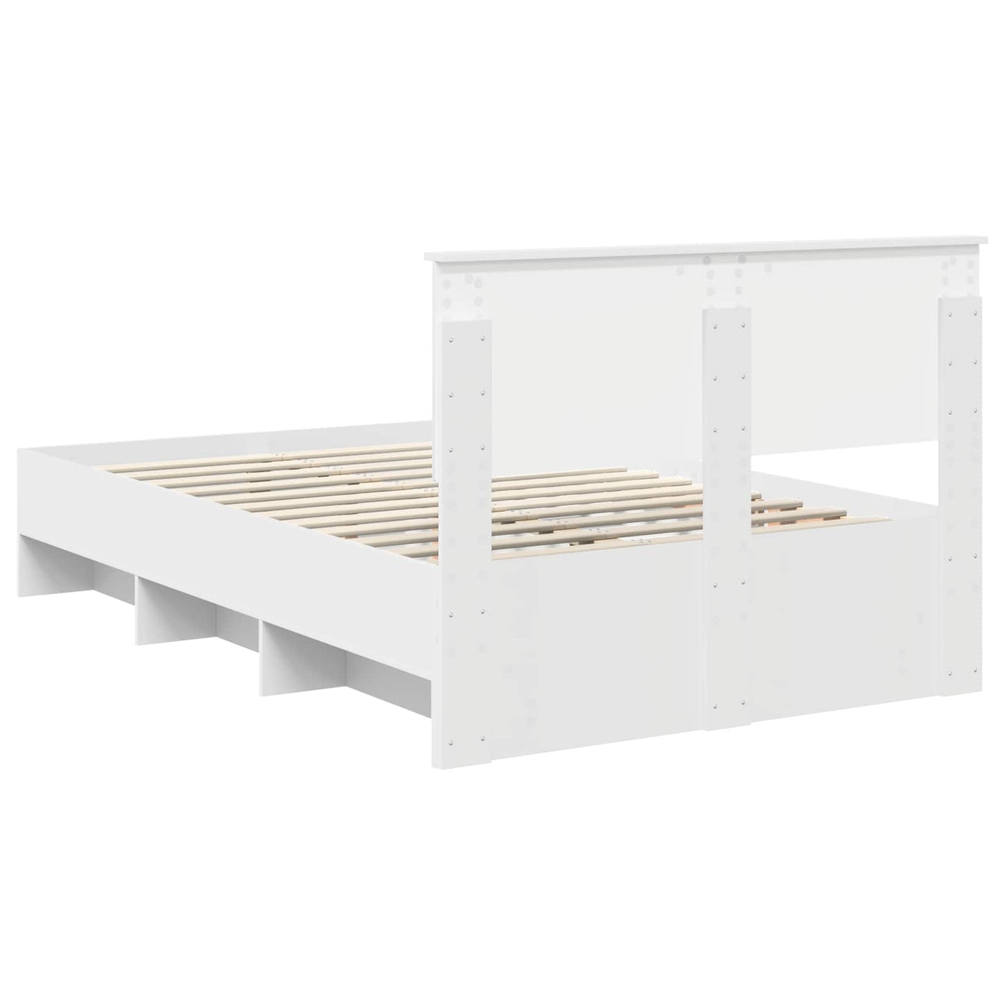 vidaXL Bed Frame with Headboard White 120 x 123 cm Engineered Wood