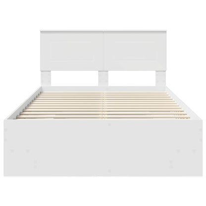 vidaXL Bed Frame with Headboard White 120 x 123 cm Engineered Wood