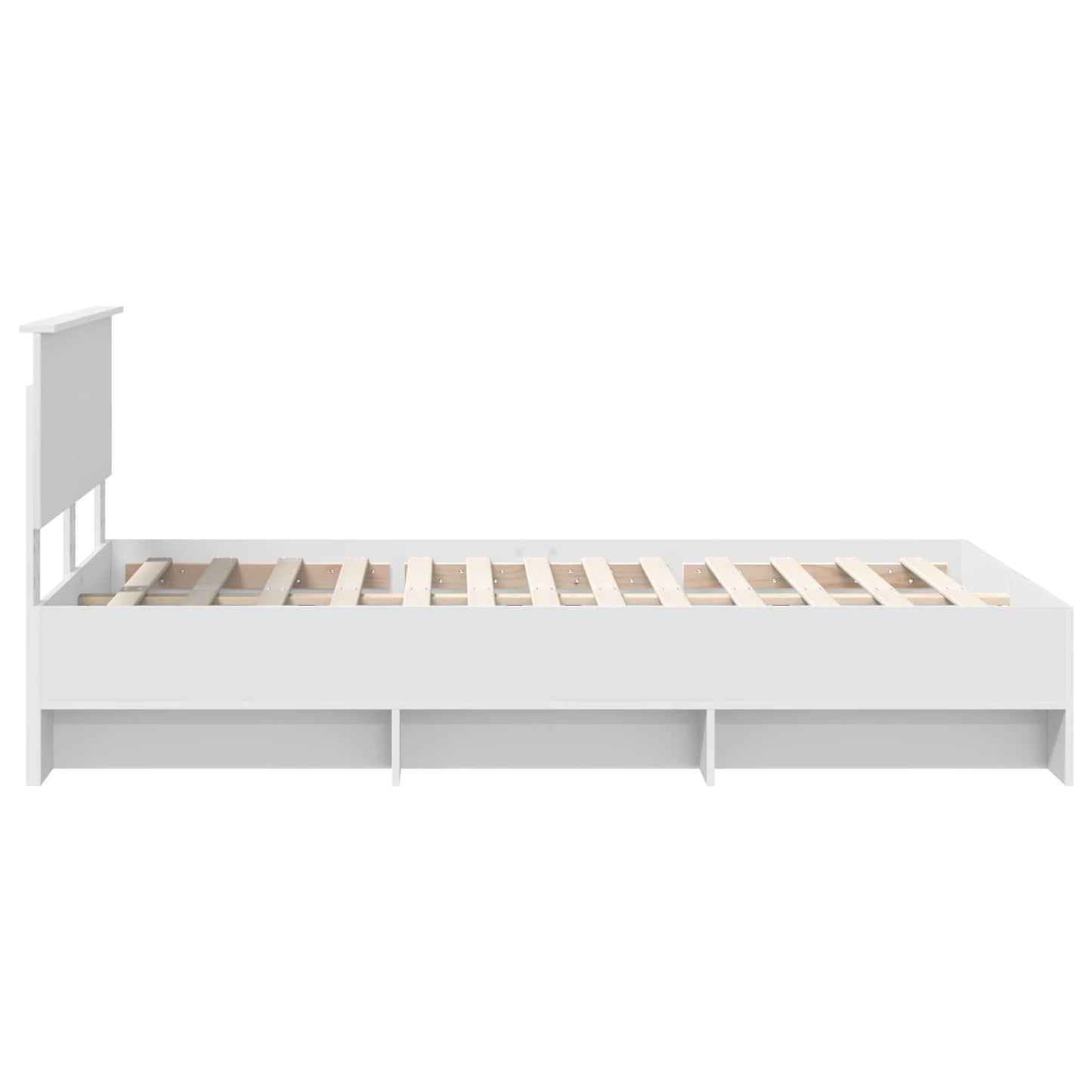 vidaXL Bed Frame with Headboard White 120 x 123 cm Engineered Wood