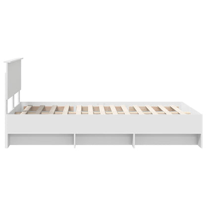 vidaXL Bed Frame with Headboard White 120 x 123 cm Engineered Wood