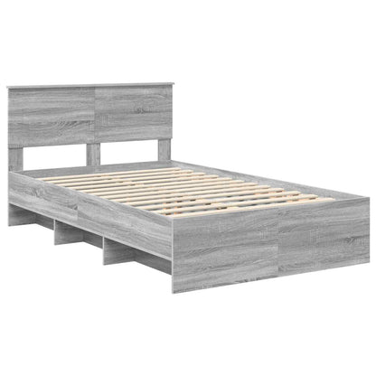 vidaXL Bed Frame Grey Sonoma 120 x 123 cm Engineered Wood