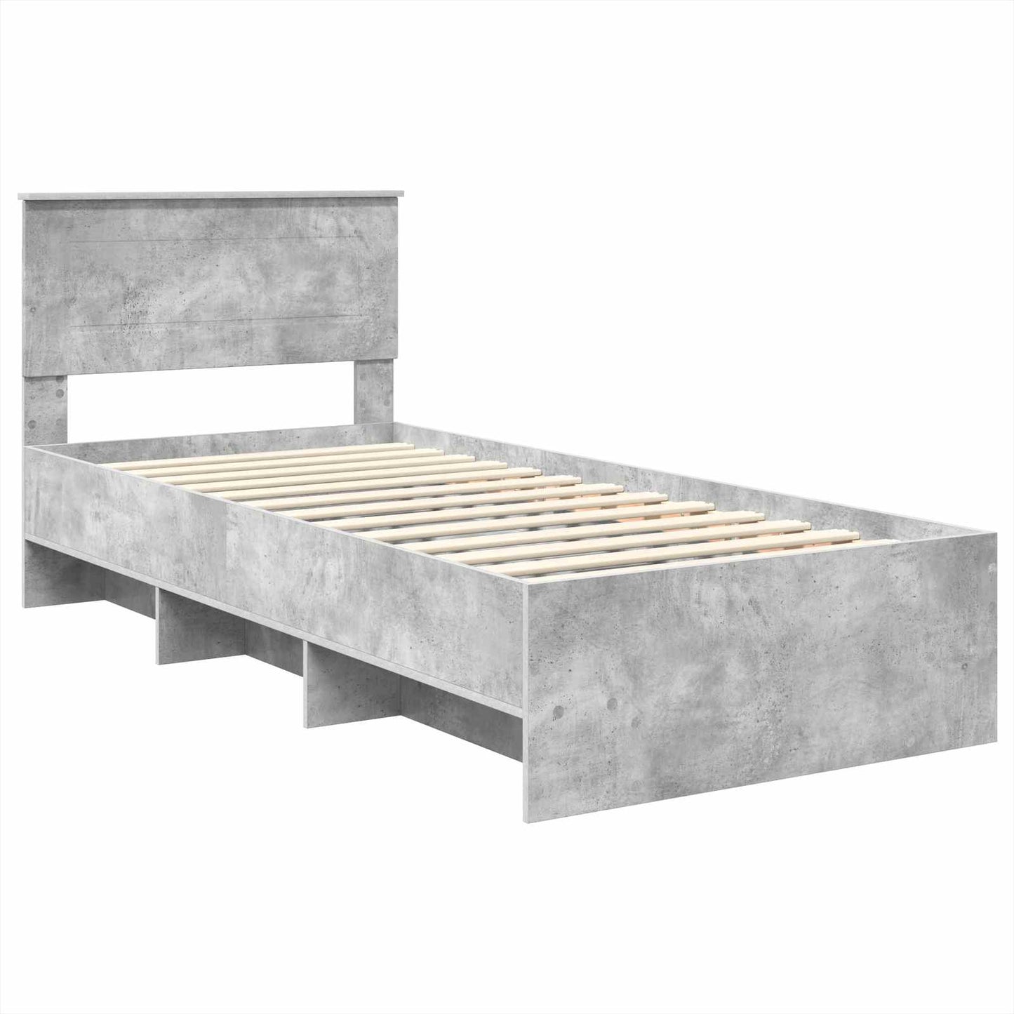 vidaXL Bed Frame Concrete Grey 120 x 123 cm Engineered Wood