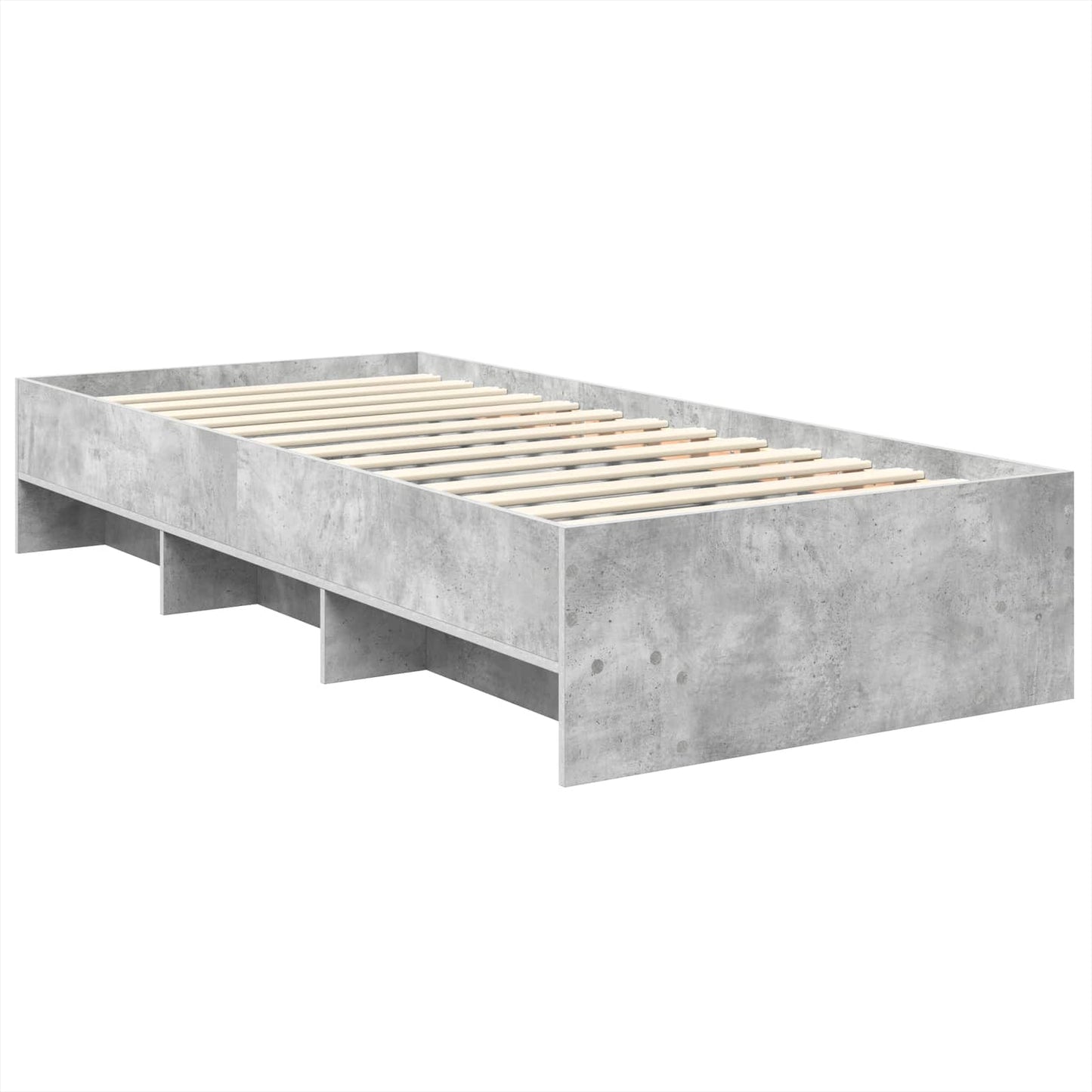vidaXL Bed Frame Concrete Grey 120 x 123 cm Engineered Wood