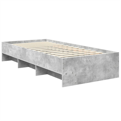 vidaXL Bed Frame Concrete Grey 120 x 123 cm Engineered Wood