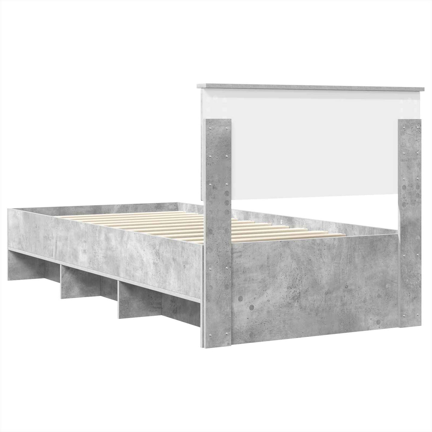 vidaXL Bed Frame Concrete Grey 120 x 123 cm Engineered Wood