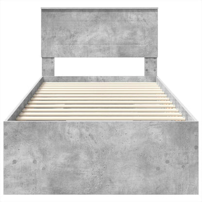 vidaXL Bed Frame Concrete Grey 120 x 123 cm Engineered Wood