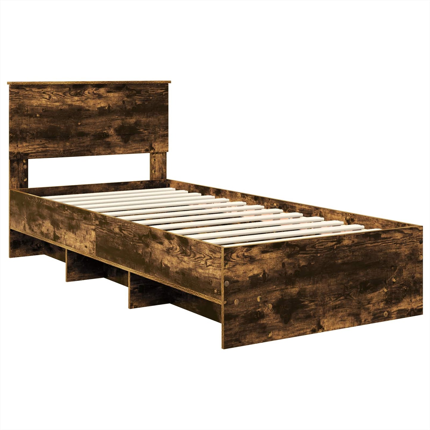 vidaXL Bed Frame Smoked Oak 120 x 123 cm Engineered Wood