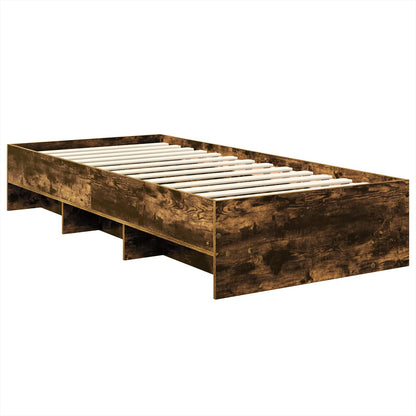 vidaXL Bed Frame Smoked Oak 120 x 123 cm Engineered Wood