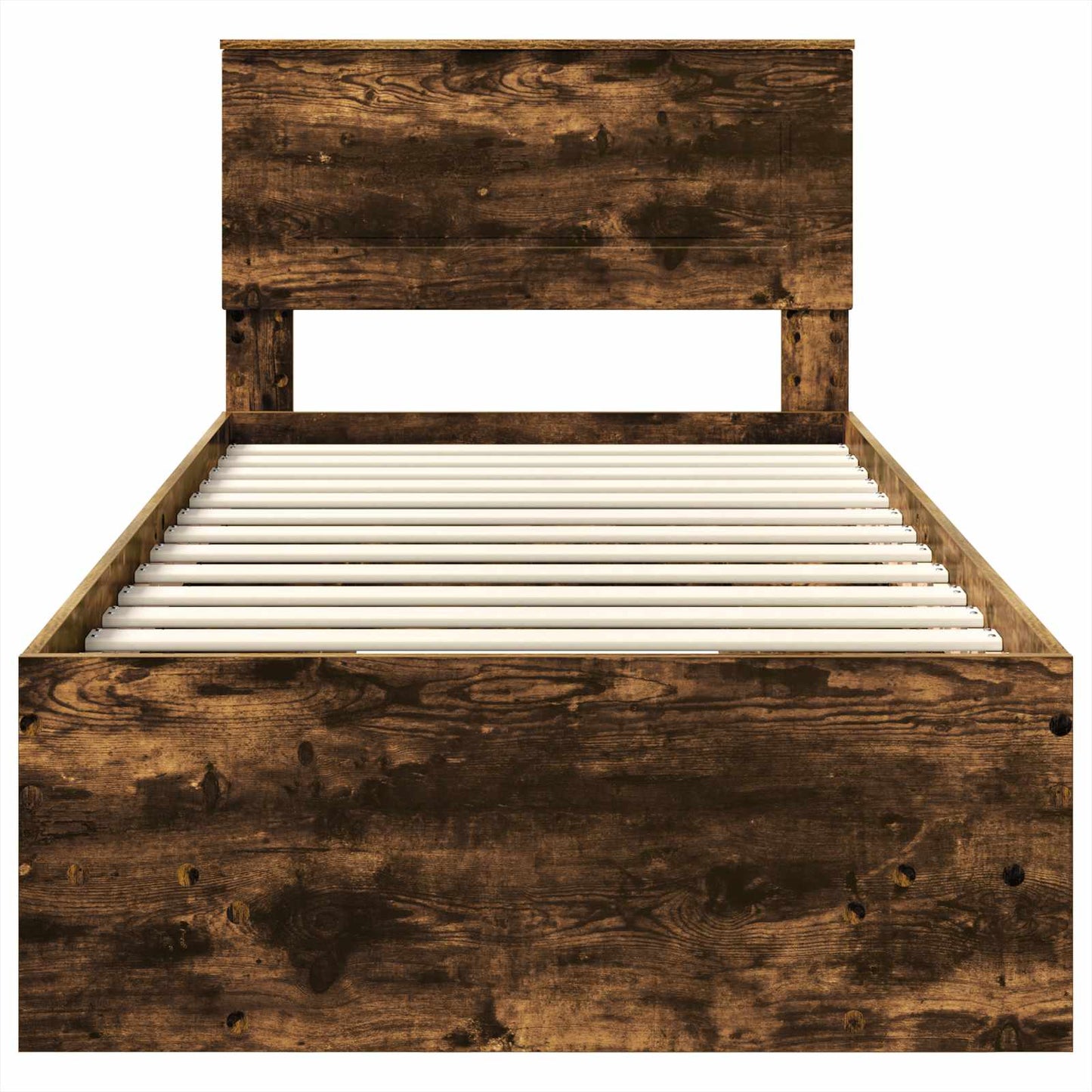 vidaXL Bed Frame Smoked Oak 120 x 123 cm Engineered Wood