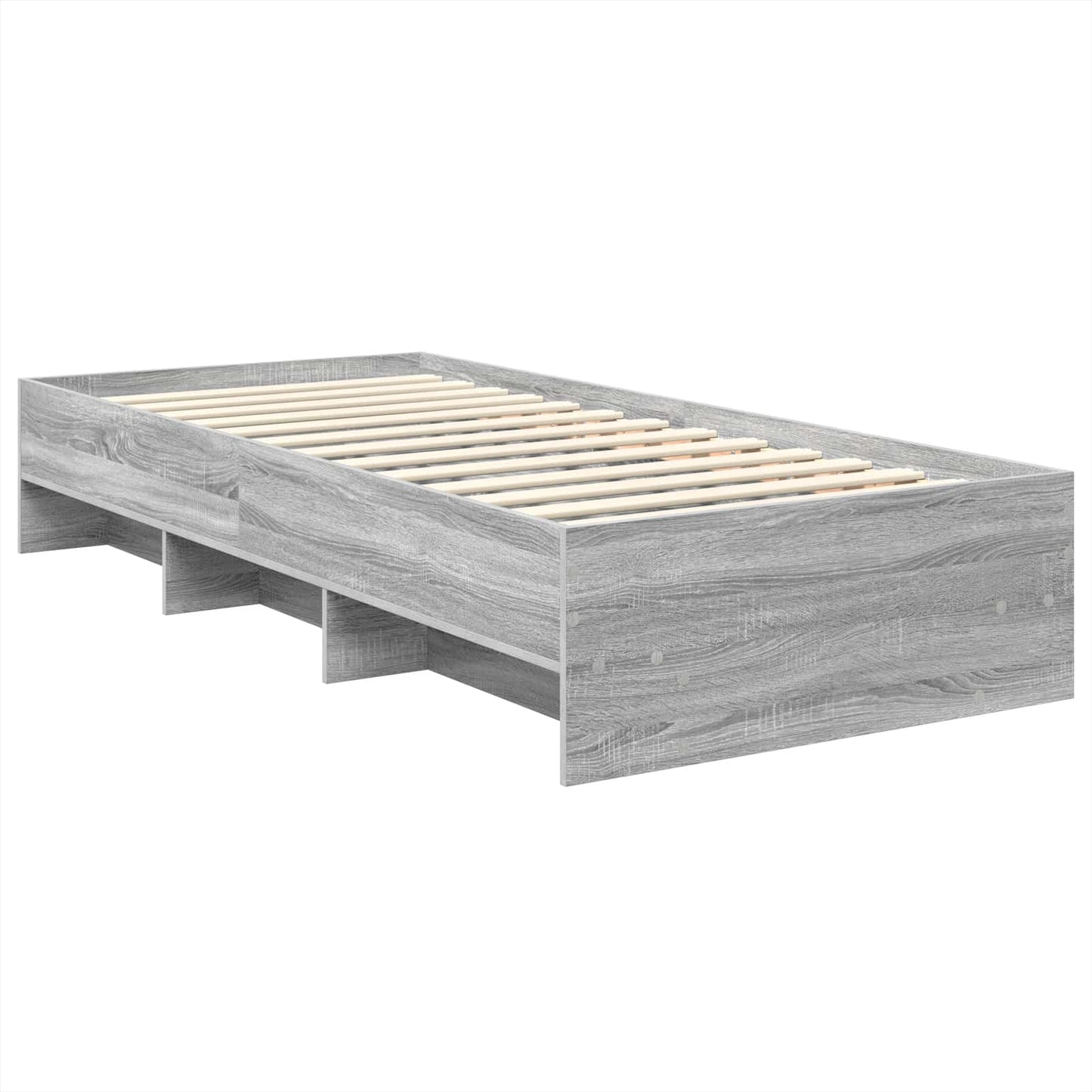 vidaXL Bed Frame Grey Sonoma 120 x 123 cm Engineered Wood