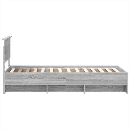 vidaXL Bed Frame Grey Sonoma 120 x 123 cm Engineered Wood