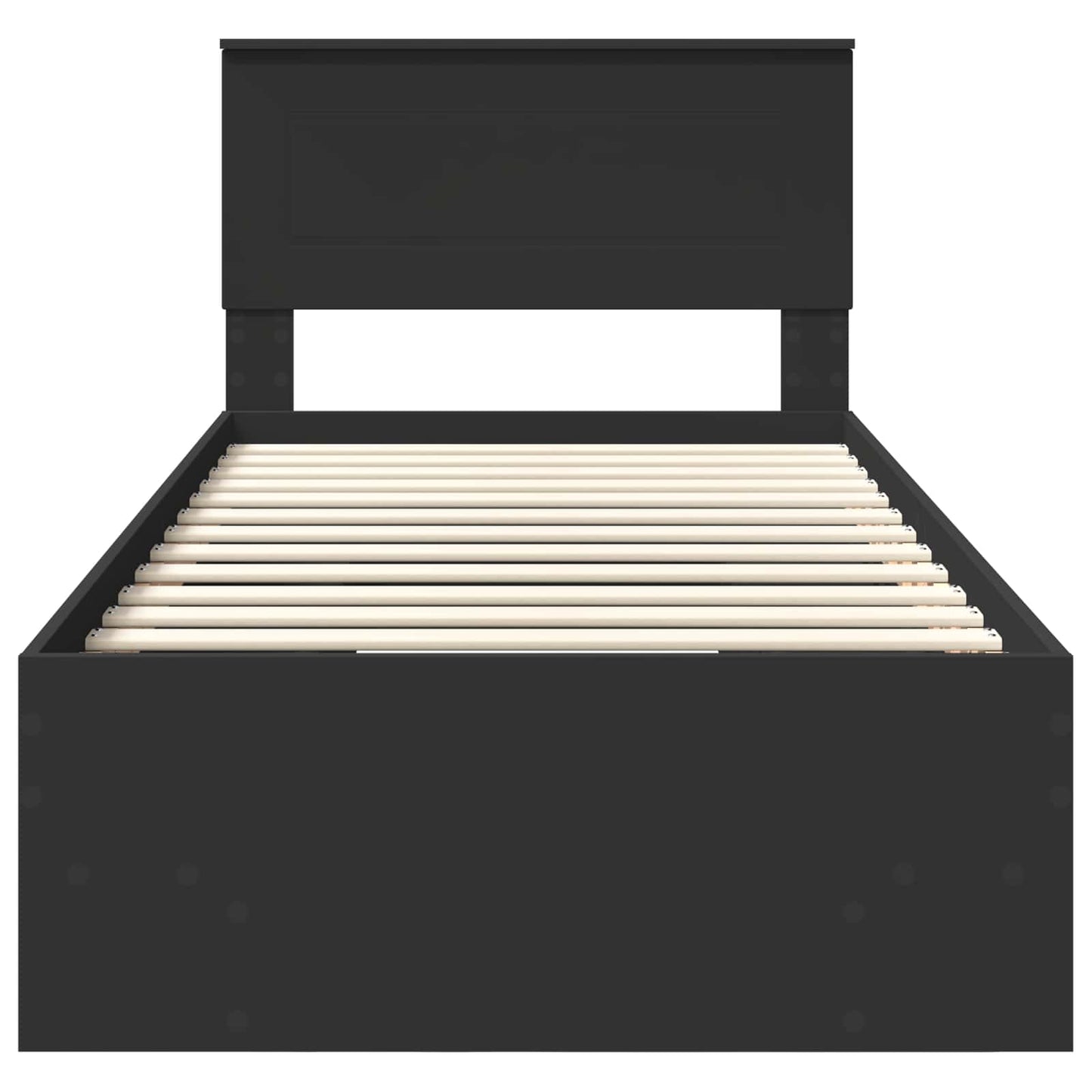 vidaXL Bed Frame with Headboard Black 90 x 200 cm Engineered Wood