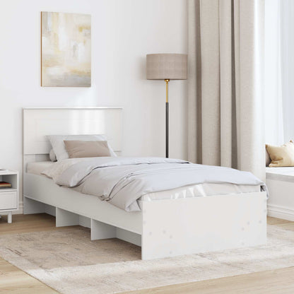 vidaXL Bed Frame with Headboard White 80 x 200 cm Engineered Wood