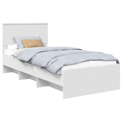 vidaXL Bed Frame with Headboard White 80 x 200 cm Engineered Wood