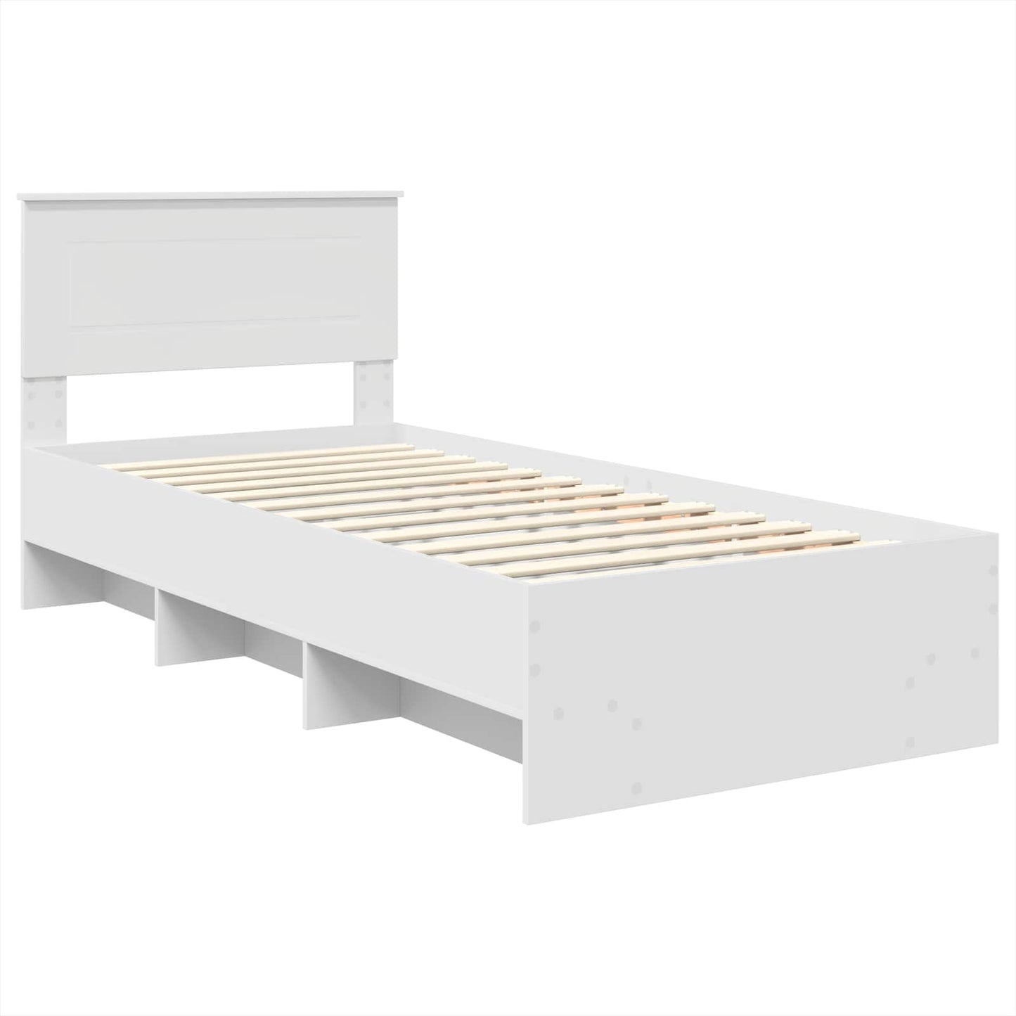 vidaXL Bed Frame with Headboard White 80 x 200 cm Engineered Wood