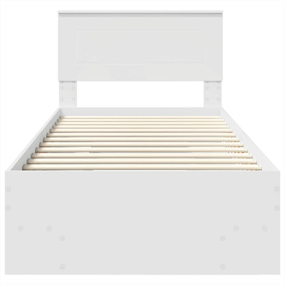 vidaXL Bed Frame with Headboard White 80 x 200 cm Engineered Wood