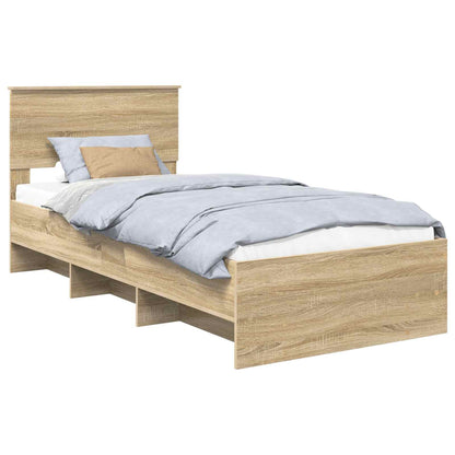 vidaXL Bed Frame with Headboard Sonoma Oak 80 x 200 cm Engineered Wood