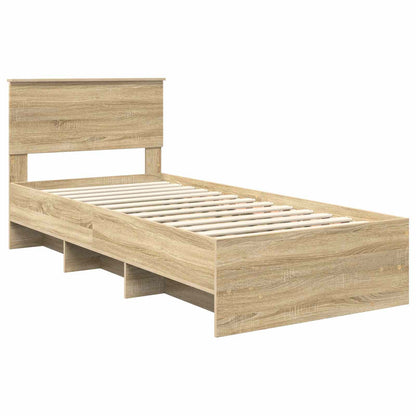 vidaXL Bed Frame with Headboard Sonoma Oak 80 x 200 cm Engineered Wood