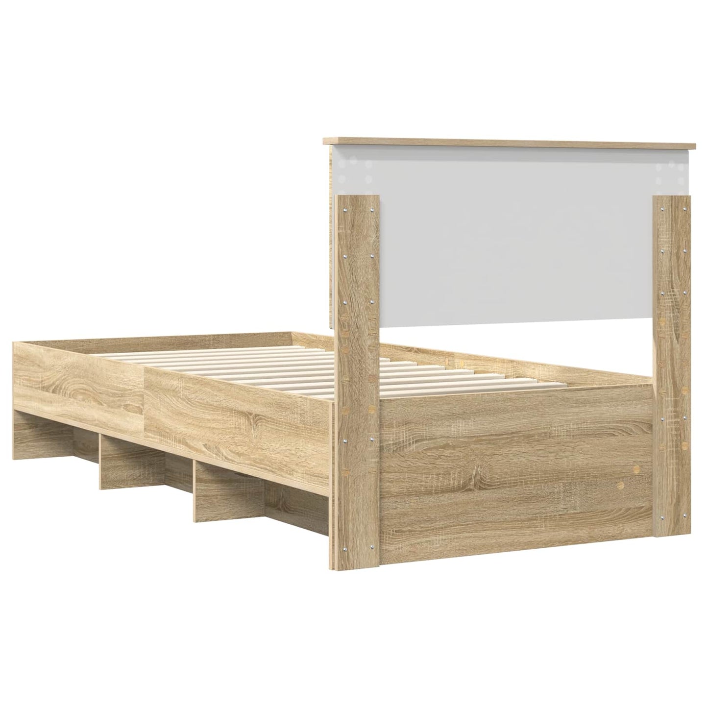 vidaXL Bed Frame with Headboard Sonoma Oak 80 x 200 cm Engineered Wood
