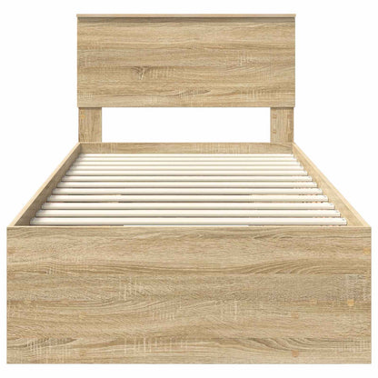 vidaXL Bed Frame with Headboard Sonoma Oak 80 x 200 cm Engineered Wood