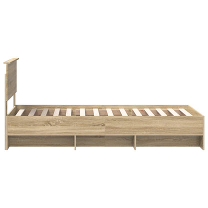 vidaXL Bed Frame with Headboard Sonoma Oak 80 x 200 cm Engineered Wood