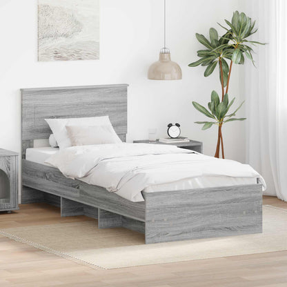 vidaXL Bed Frame Grey Sonoma 80 x 200 cm Engineered Wood