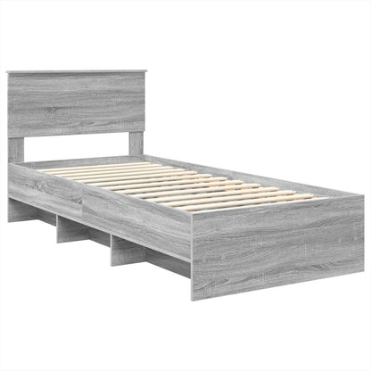 vidaXL Bed Frame Grey Sonoma 80 x 200 cm Engineered Wood