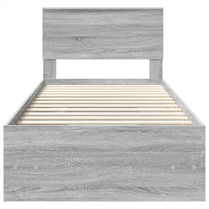 vidaXL Bed Frame Grey Sonoma 80 x 200 cm Engineered Wood