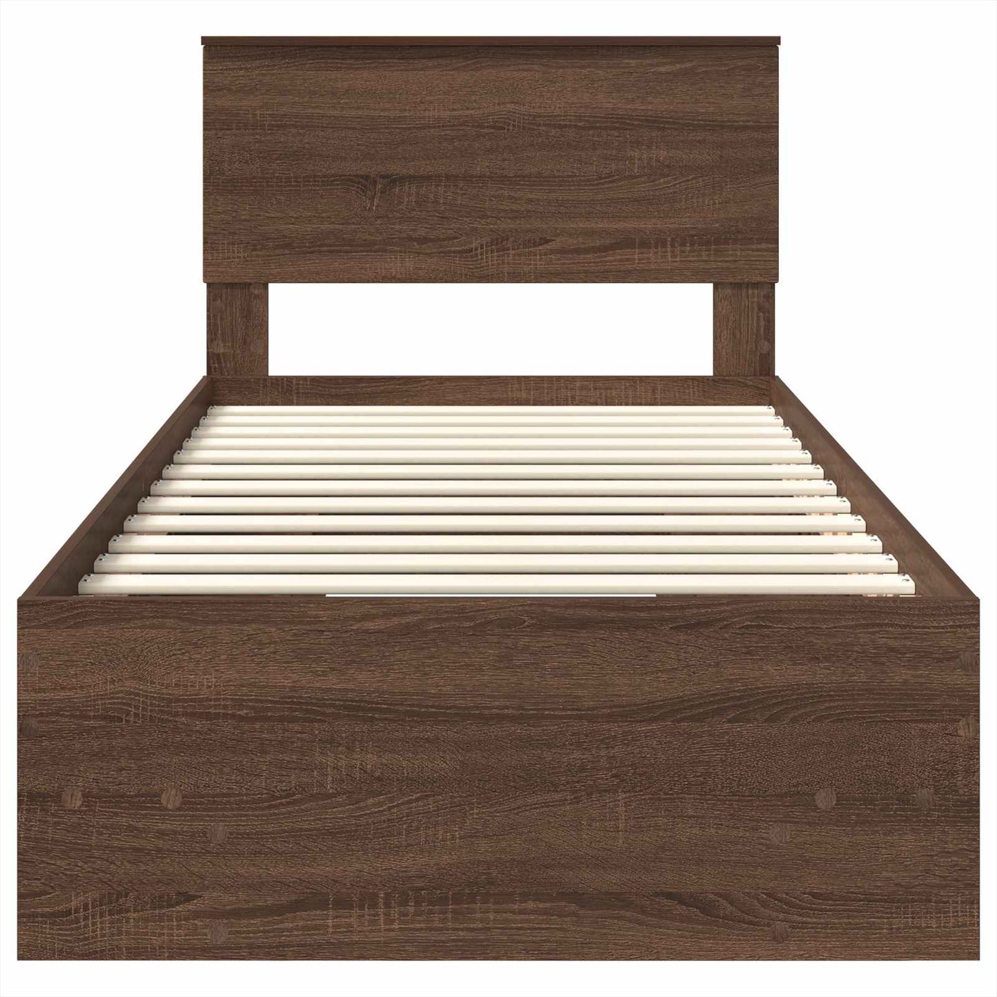 vidaXL Bed Frame with Headboard Brown Oak 80 x 200 cm Engineered Wood