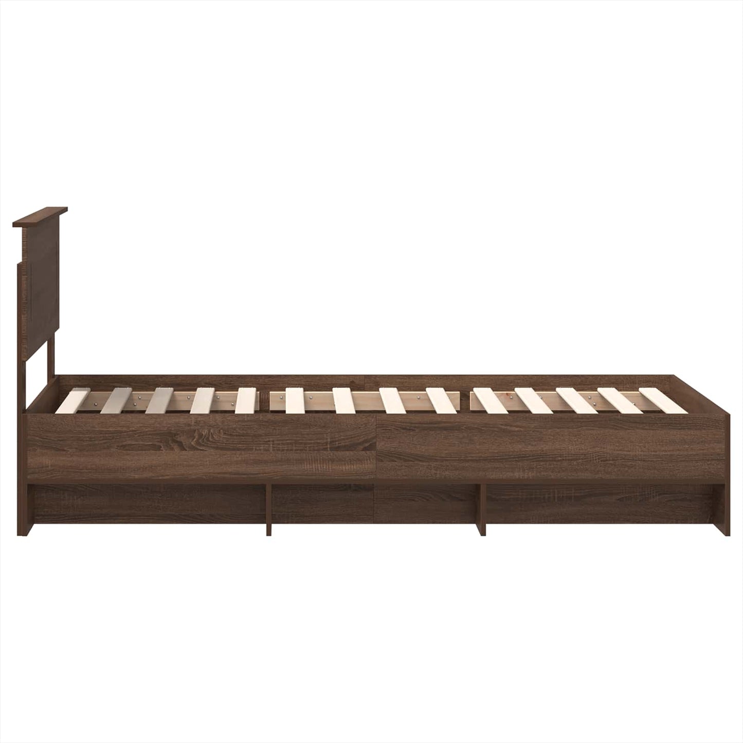 vidaXL Bed Frame with Headboard Brown Oak 80 x 200 cm Engineered Wood
