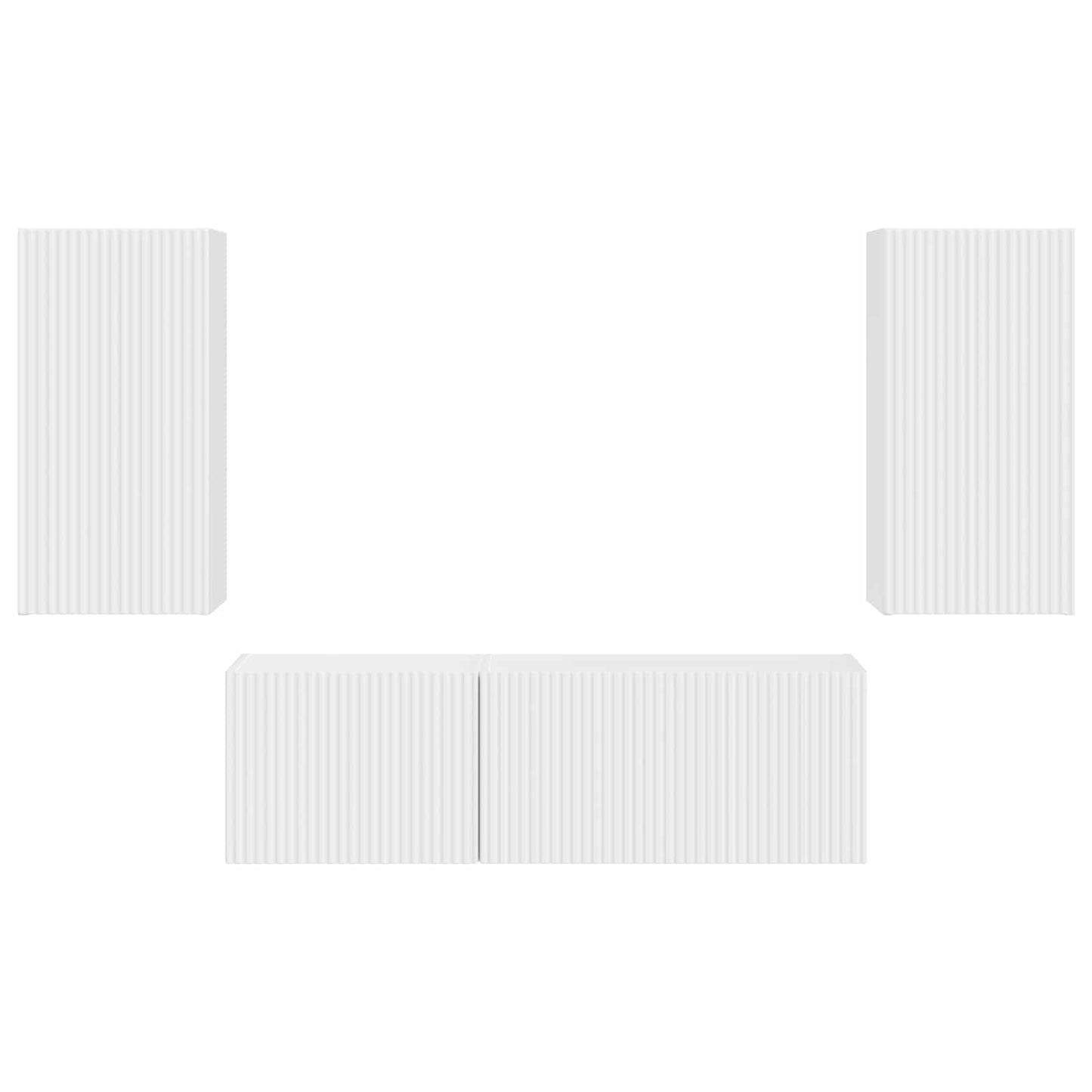 vidaXL TV Wall Cabinet Set Wall-mounted 4 pcs White Engineered Wood