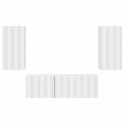 vidaXL TV Wall Cabinet Set Wall-mounted 4 pcs White Engineered Wood