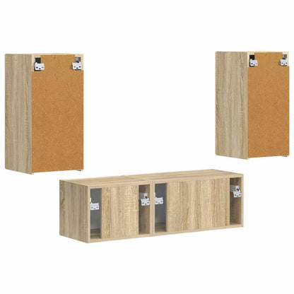 vidaXL TV Wall Cabinet Set 4 pcs Sonoma Oak Engineered Wood