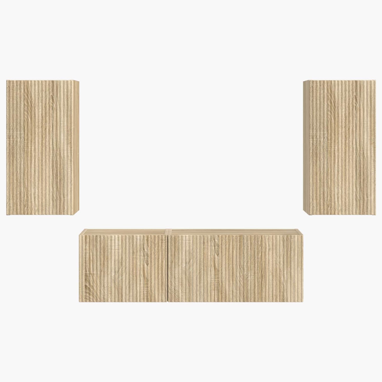 vidaXL TV Wall Cabinet Set 4 pcs Sonoma Oak Engineered Wood