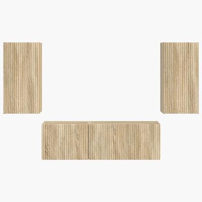 vidaXL TV Wall Cabinet Set 4 pcs Sonoma Oak Engineered Wood
