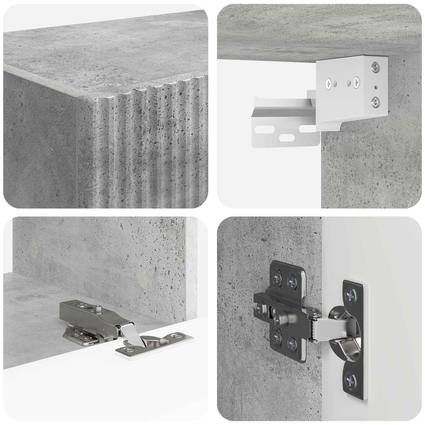 vidaXL TV Wall Cabinet Set 4 pcs Concrete Grey Engineered Wood